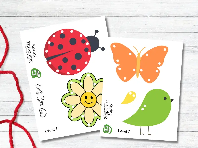 Spring Themed Lacing Cards